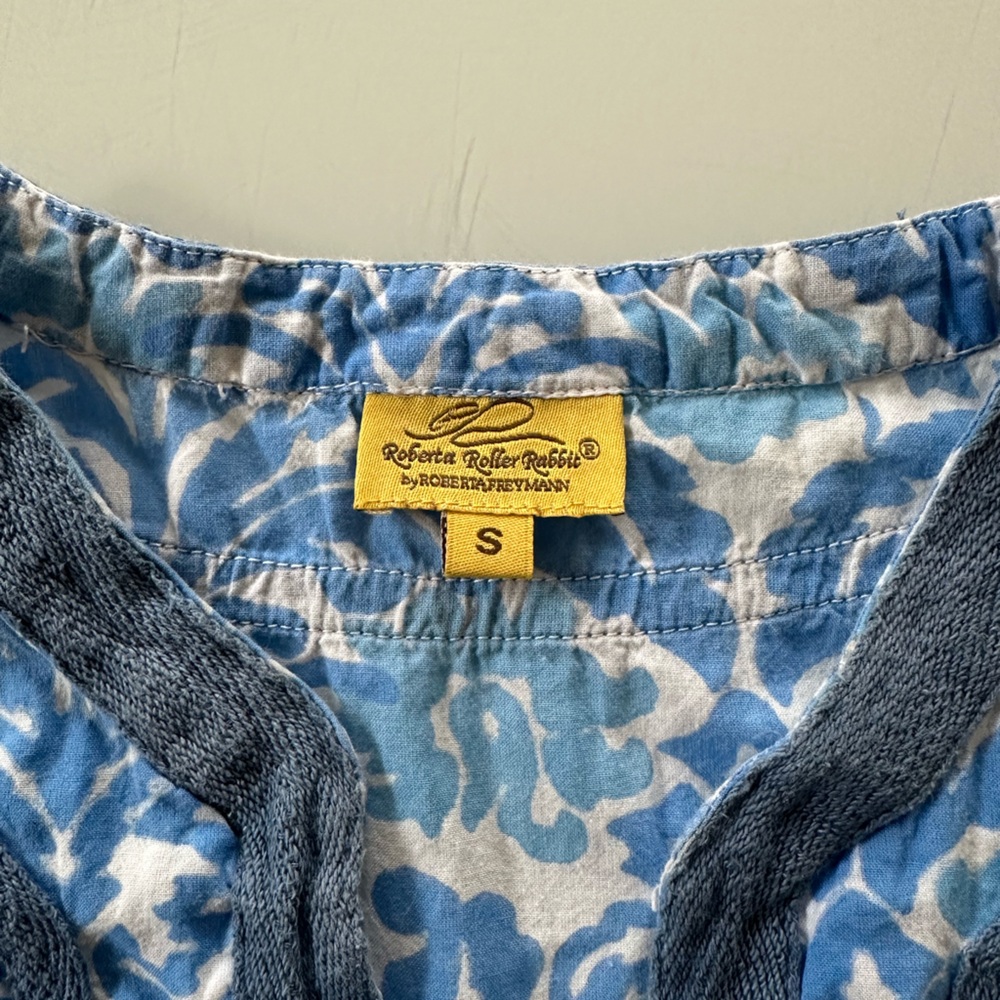 Roberta Roller Rabbit Blue Pattern Swim Coverup S… - image 4